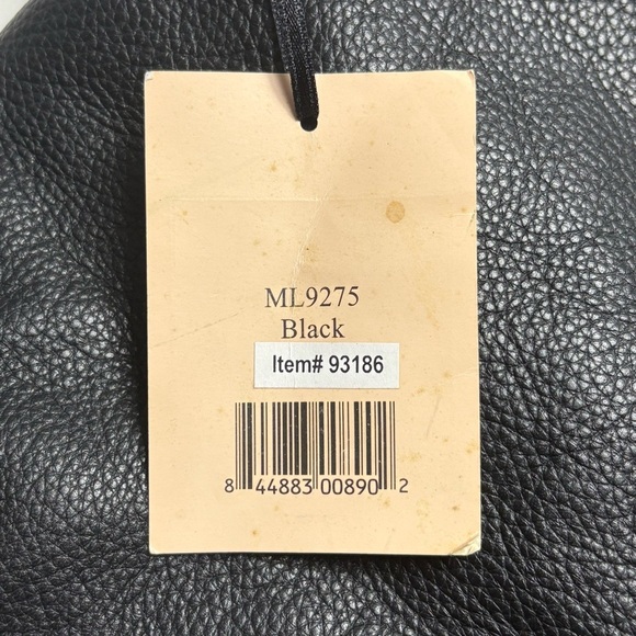 EMMA FOX Dressage Frame Kiss-Lock Black Leather Satchel Vibrant Cotton Interior - Picture 16 of 16